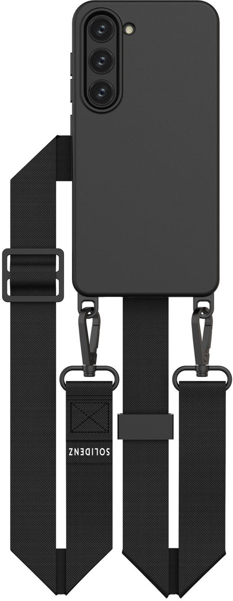 Geschikt voor Samsung Galaxy S23 Hoesje Met Koord - Afneembaar Koordje S23 - Backcover Met Koord S23 - Telefoonhoesje - Cord Case - Telefoon Ketting Verstelbaar - Lanyard - Geschikt voor MagSafe Case - Solidenz Collection - Zwart