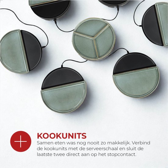 Bourgini Chef's Dinner Party Gourmetstel - Glazed Grey - 6 Personen - Bakplaat - PFAS-vrij - Vaatwasserbestendig — afbeelding 3