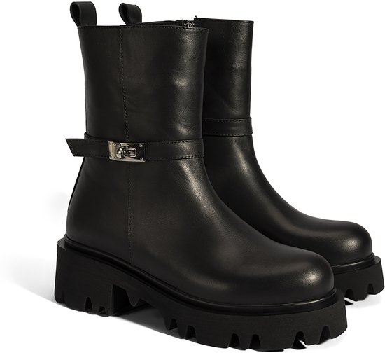 DESA Bottes Cuir Noir Femme Astuce de chaussure: rond Taille: 38 EU