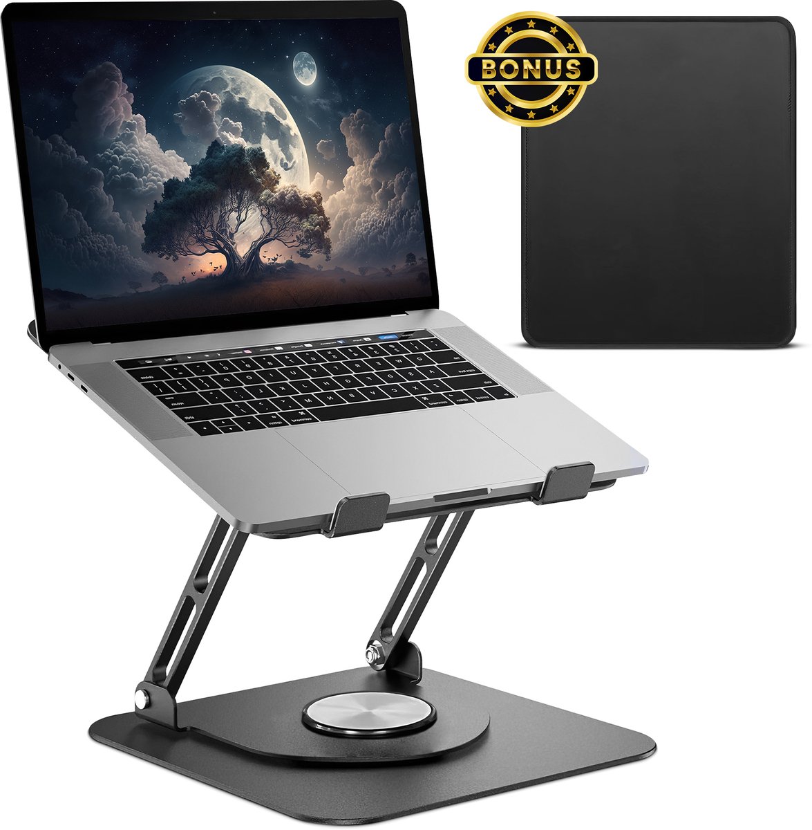 Villux Laptop Standaard Ergonomisch - Laptop Standaard Verstelbaar - Laptophouder - Laptopstandaard - Laptop Verhoger - Laptop Standaard Opvouwbaar - Inclusief Ebook - Inclusief Muismat
