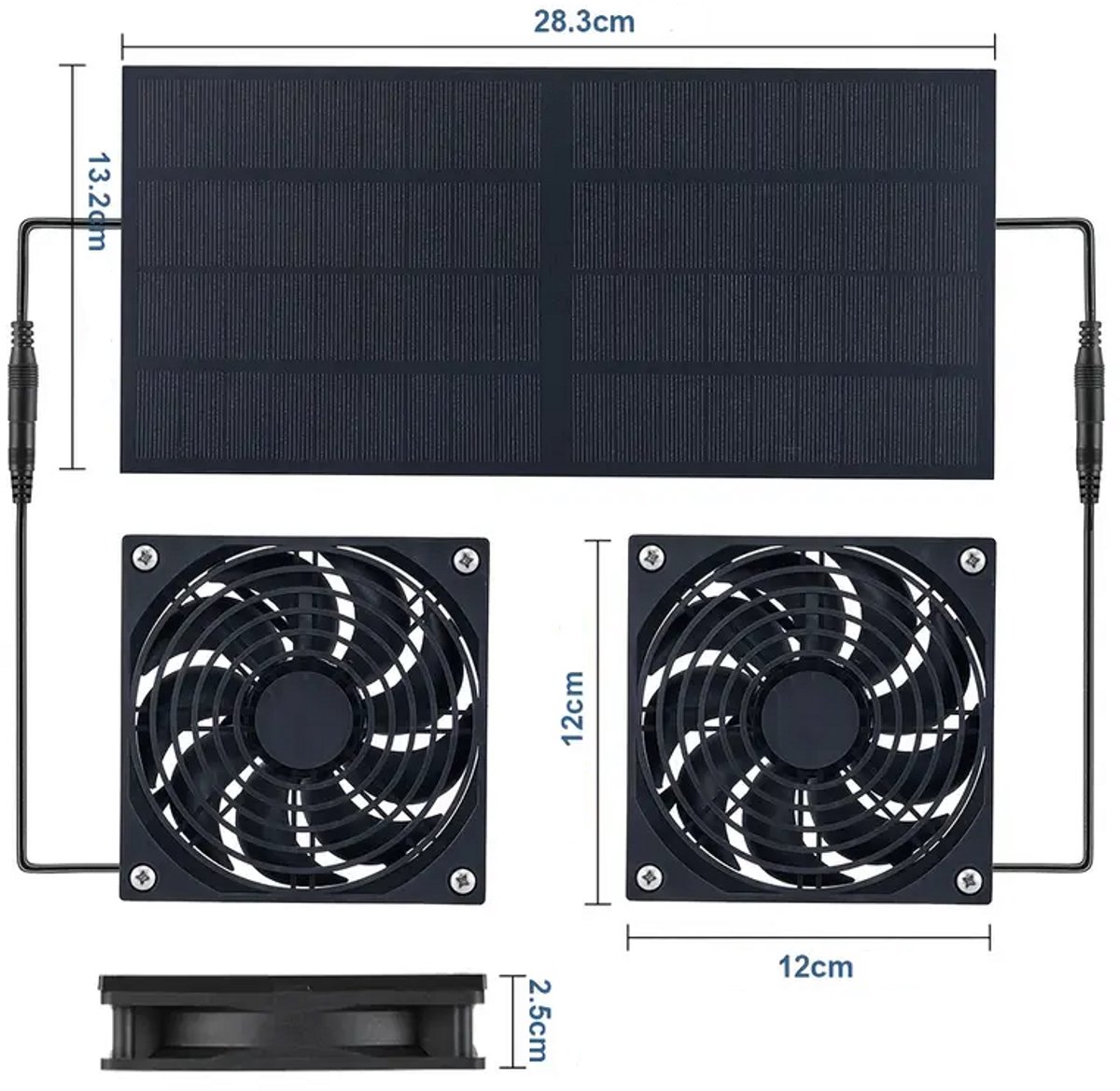 UniEgg® 20W Luxe Zonnepaneel Ventilator Set | Multifunctioneel | Dubbele Ventilatie voor Dierenhok, Veranda, Tuinkas, Tuinhuis, Schuur, Camper en veel meer | Energiezuinig, Stil & Gezonde Luchtcirculatie tegen Hitte en Geur
