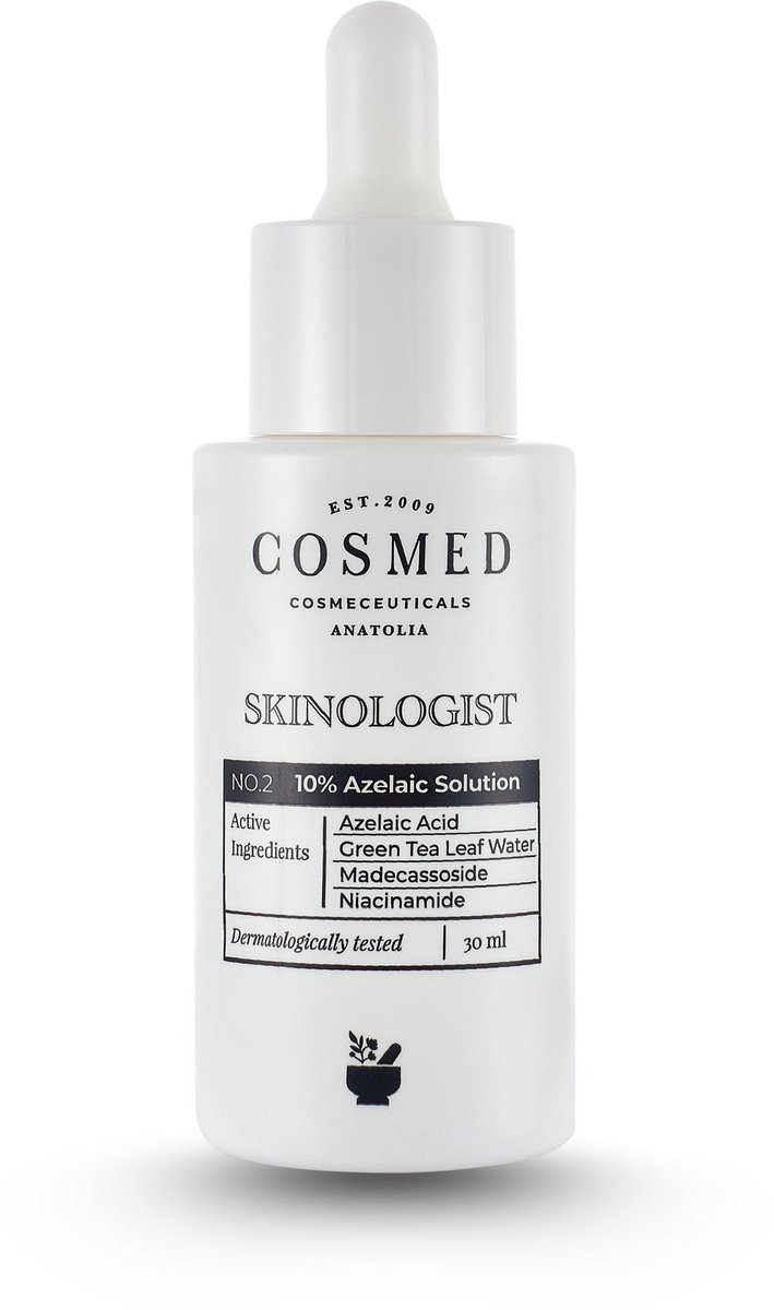 Cosmed Skinologist – 10% Azelaic Acid Serum – Anti-Blemish & Anti-Vlekken Serum met Azelaïnezuur, Niacinamide & Groene Thee – Vervaagt Pigmentvlekken, Verheldert de Huid & Bestrijdt Puistjes – 30 ml
