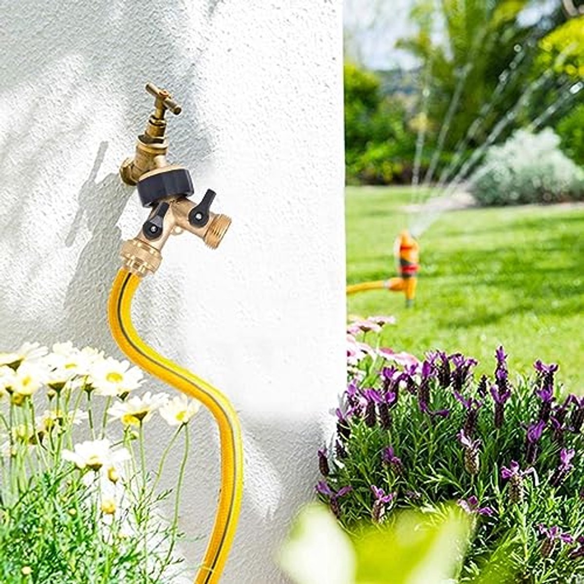 Y-slangsplitter met 2-weg kleppen – Tuin connector voor waterverdeling