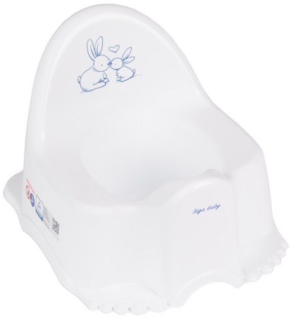TEGA Bunny plaspot wit kunststof 38x23x25 cm - Kinderpotje