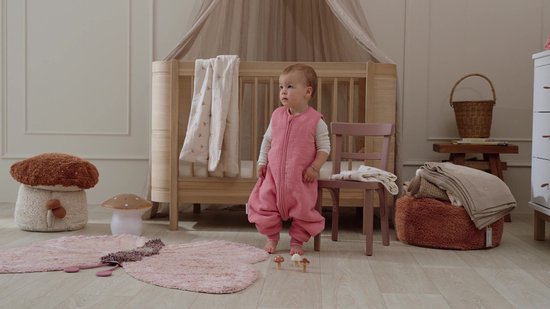 Meyco Baby Uni Baby Slaapzak Gevoerd - Pre-washed Hydrofiel - Rose - 70cm - 2.0 TOG