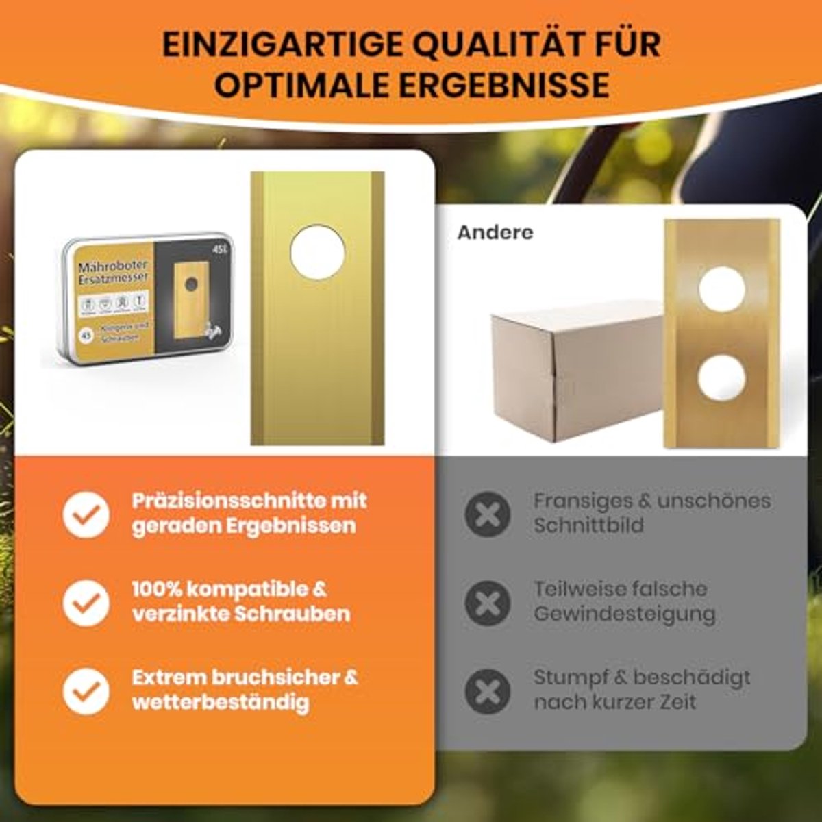 Premium Reservemesjes Robotmaaiers Roestvrij Staal Titanium - afbeelding 3