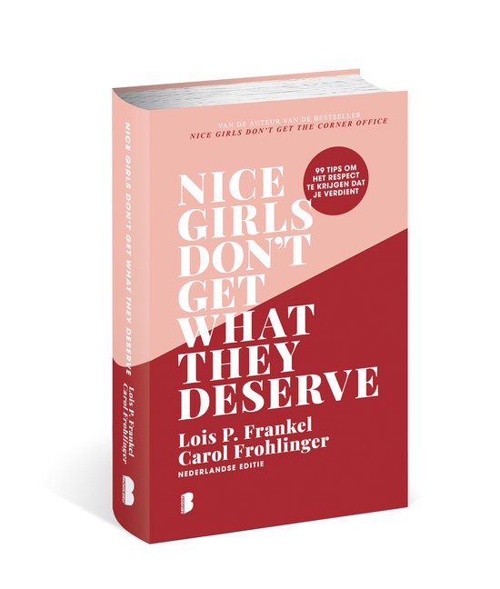 Boek met de titel 'Nice girls don't get what they deserve' in roze en rood.