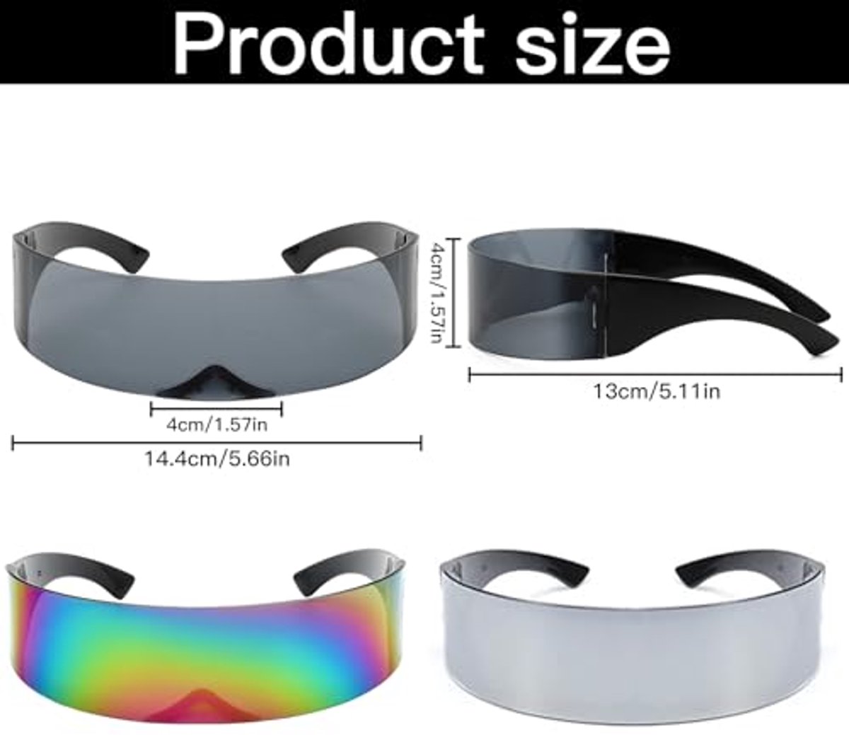 PFLYPF 3 paar futuristische ruimtebril, buitenaardse bril, grappige bril, futuristische zonnebril, feestbril, cosplay-accessoireset