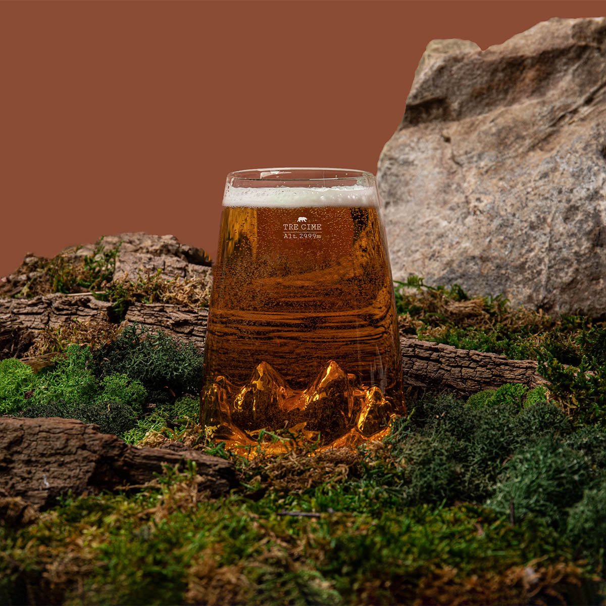LONGDRINKGLAS TOPOGRAFIC ALASKAN MAKER TRANSPARANT Tre Cime di Lavaredo - Drie Toppen van Lavaredo