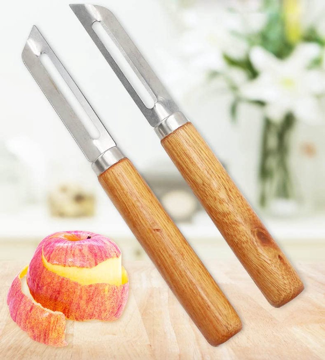 Dunschiller met Houten Handvat voor Aardappelen, Wortelen en Appels