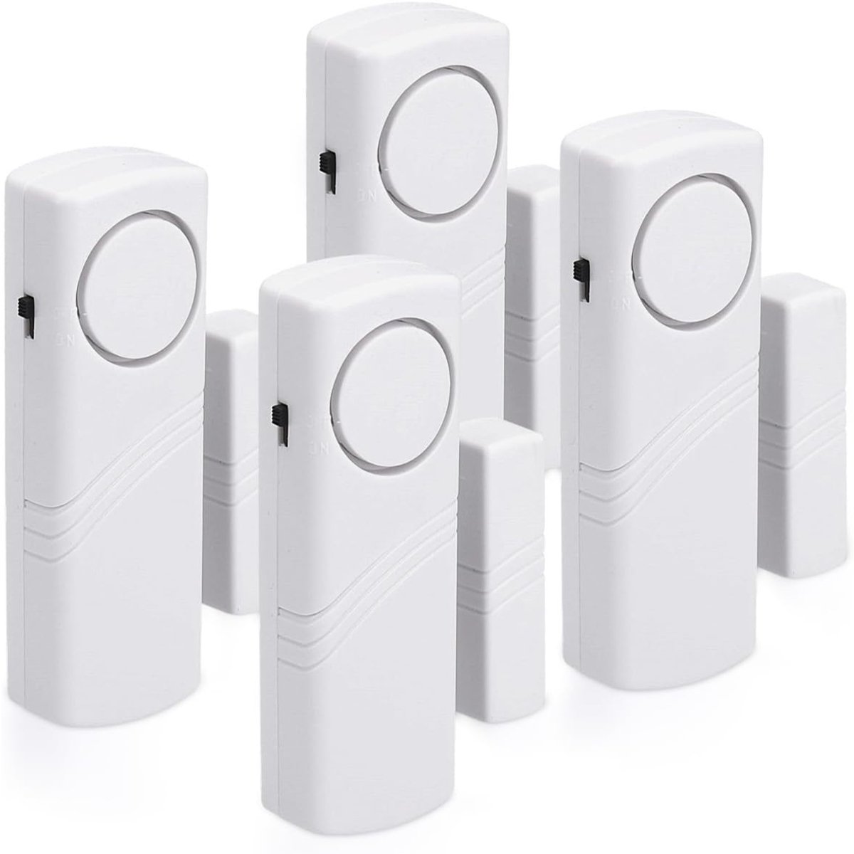 Gsedaox-Alarmsysteem voor Deur en Raam-4 stuks-Draadloze-100 dB-Inbraak in huis-wit-Incl. Batterij