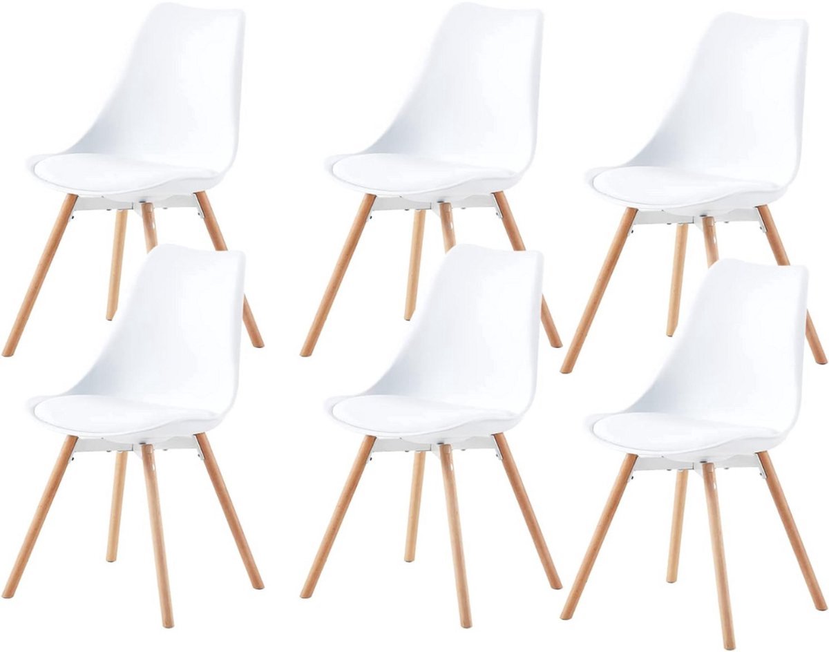 Thuys – Stoelen 6 Stuks – Stoelen – 46 x 45.5 x 81 cm – Wit