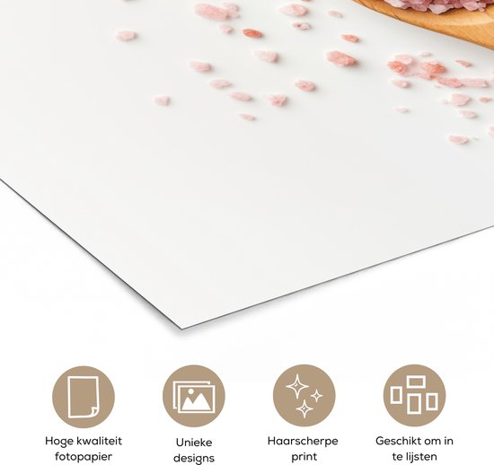 Poster 160x80 cm - Lepel - Zout - Roze - Posters - Kamer decoratie - Wanddecoratie woonkamer - Muurdecoratie slaapkamer