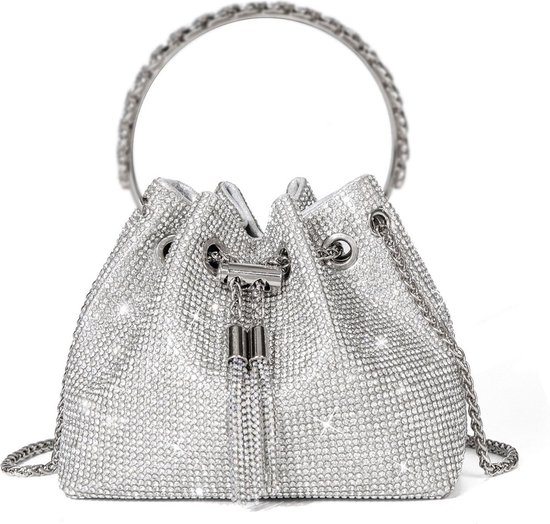 Pochette Glitter femme - sac de soirée argenté - sac femme - sac bandoulière - sac femme Trendy - sac à main pour banquet de mariage - sac bandoulière - sac de soirée - paillettes/glamour - élégant sac de soirée à paillettes