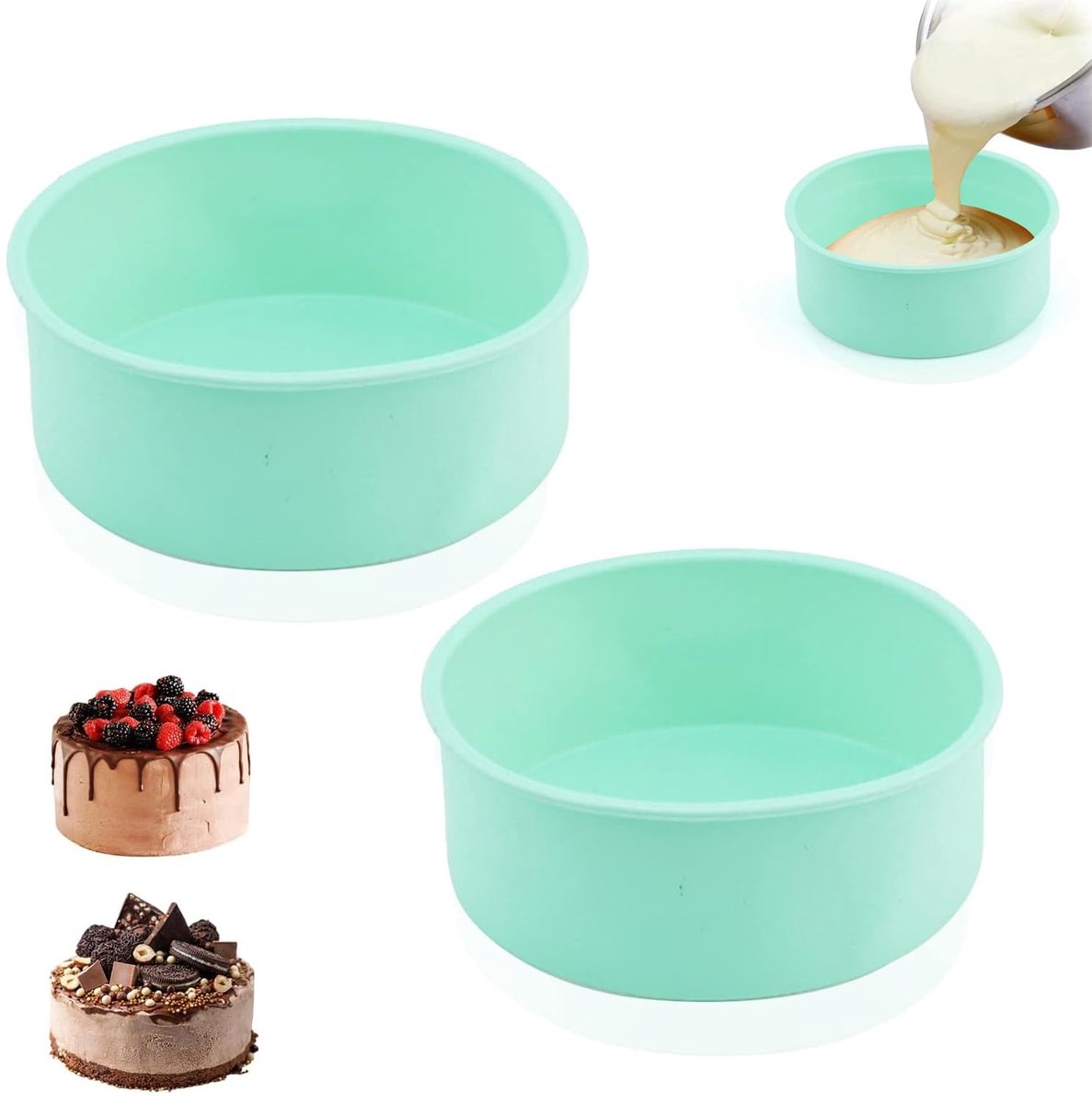 Goodivery® Ronde siliconen bakvorm voor diverse taarten en desserts, 6 inch