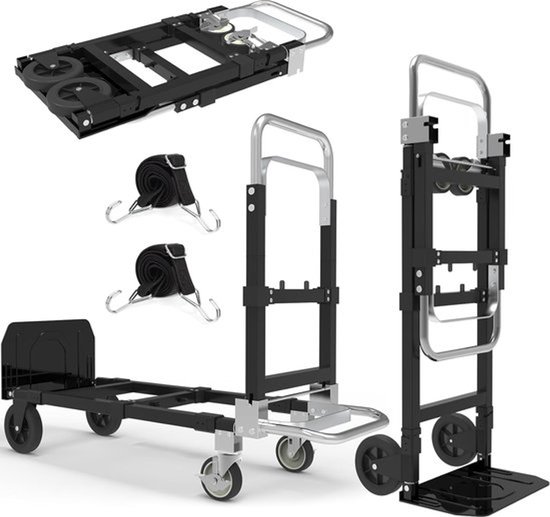 YUNRUX Opvouwbare steekwagen Trapwagen Al-legering steekwagen transportwagen trapklimmer