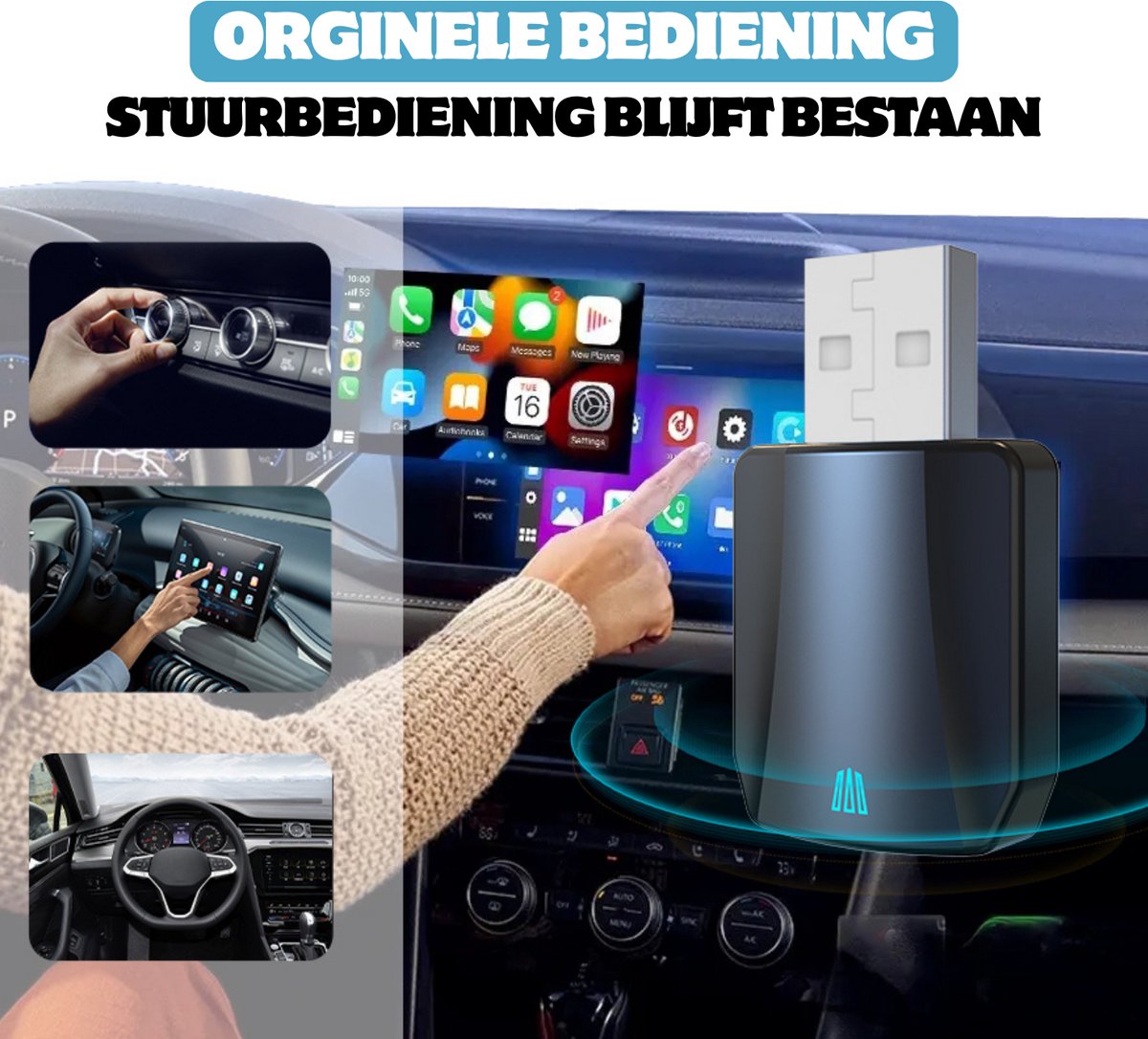 Oneproduct CarPlay Adapter Draadloos voor Auto USB Plug & Play iPhone Bekabelde Apple CarPlay Adapter - Afbeelding 5