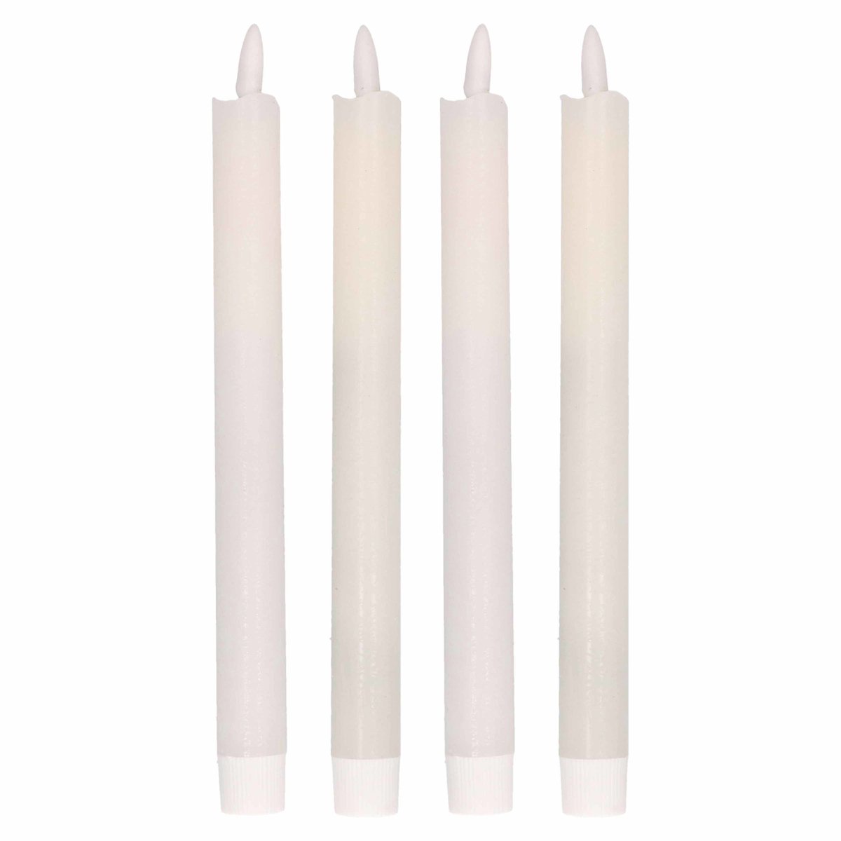 Magic Flame Dinerkaarsen - LED - 4x stuks - wit - 25 cm - met glitters - Woondecoratie - Elektrische kaarsen - warm wit