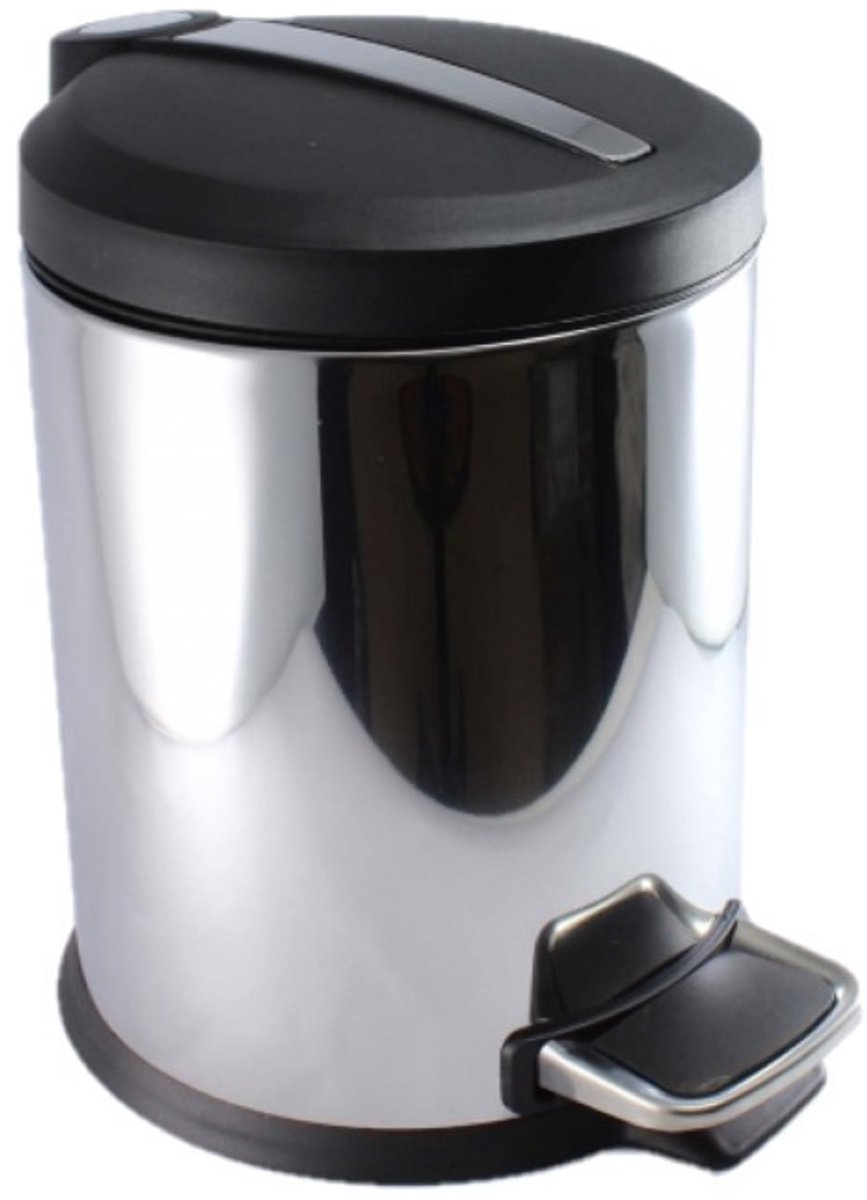 Gerimport RVS vuilnisbak/pedaalemmer - 5 liter - 27 cm - Kleine prullenbakken