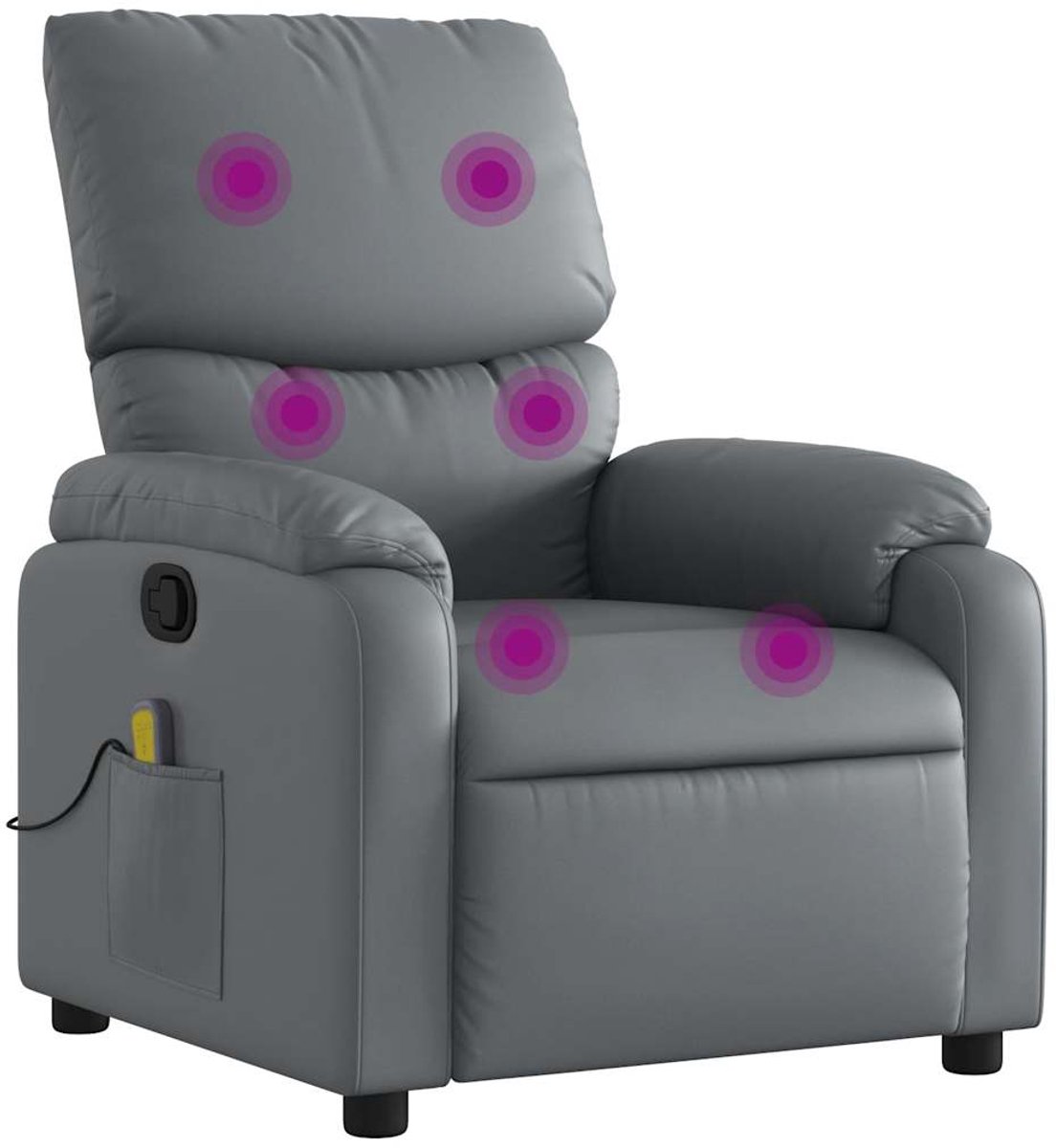 vidaXL Massagestoel - van - grijs - kunstleer