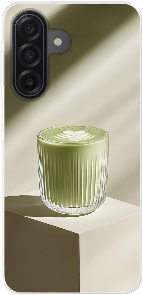 Telefoonhoesje Geschikt voor Samsung Galaxy A17 hoesje - Matcha - Glas - Groen - Minimalistisch - Siliconen Telefoonhoesje Telefoonhoesje