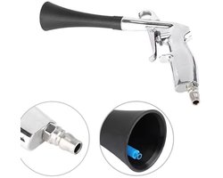 Autoreinigingspistool - Tornado droogreinigingspistool - Autodetailing-luch - Reiniging van auto-interieurs en stofverwijdering - Blaast snel stof weg - Gebruik met een luchtcompressor - Diepe reiniging - Zilver, zwart