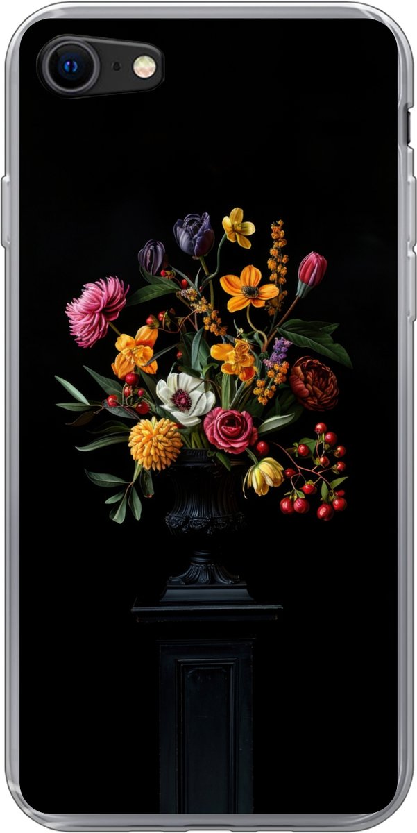 Telefoonhoesje Geschikt voor iPhone 7 hoesje - Sierlijk - Boeket - Bladeren - Siliconen Telefoonhoesje Telefoonhoesje
