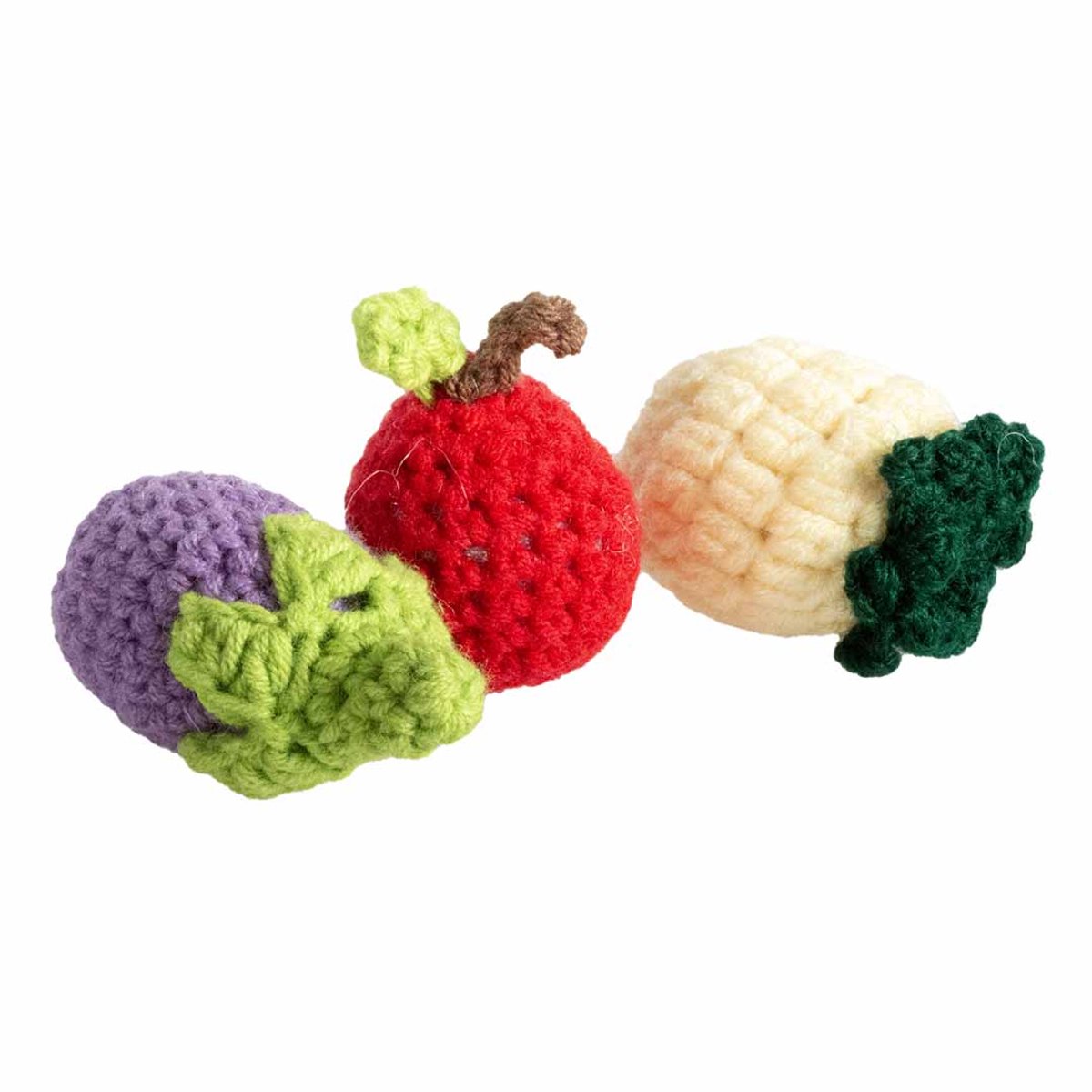 Duvo - pakketje kattenspeelgoed - 6 stuks - 3 x fruit en 3 x donut - gemengde kleuren - speelgoed voor de kat -