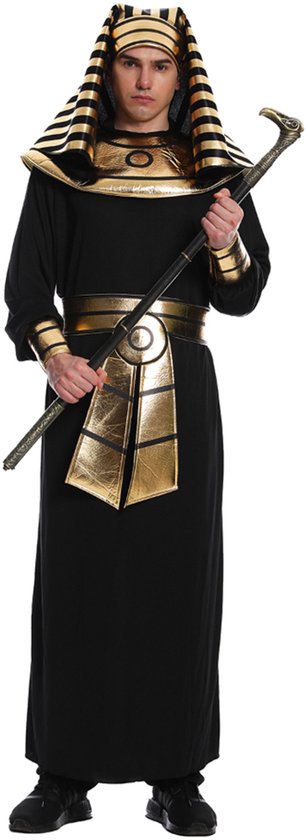 Kostuum Egyptische Farao – Inclusief Gewaad, Kraag, Hoofddeksel en Riem – Carnaval & Verkleedkleding – One Size