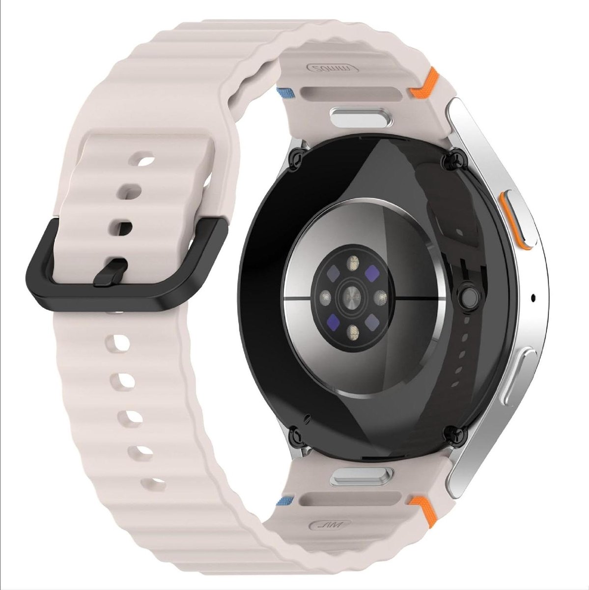 Band compatibel met Smartwatch 7-6-5-4-FE, zachte siliconen horlogeband, vervanging van het bandje in beige - slijtvast en ademend