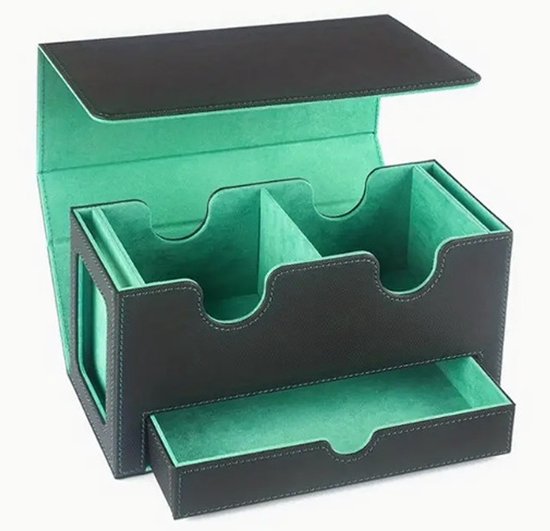 Deckmasters Premium Deckbox – PU Leer & Suède Binnenkant – Inclusief 2 Magnetische Kaarthouders – Kaartenbox voor Pokémon, Magic: The Gathering (MTG), Yu-Gi-Oh & Trading Cards
