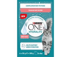Purina ONE Kattenvoer Nat Hydralife Adult Pouch Zalm - 6 x 50 gr