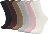 Lavendel 6 Paar PREMIUM Bamboe Sokken Dames, Zacht, Ademend - Mix-1, 36/40