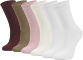 Lavendel 6 Paar PREMIUM Bamboe Sokken Dames, Zacht, Ademend - Mix-2, 36/40