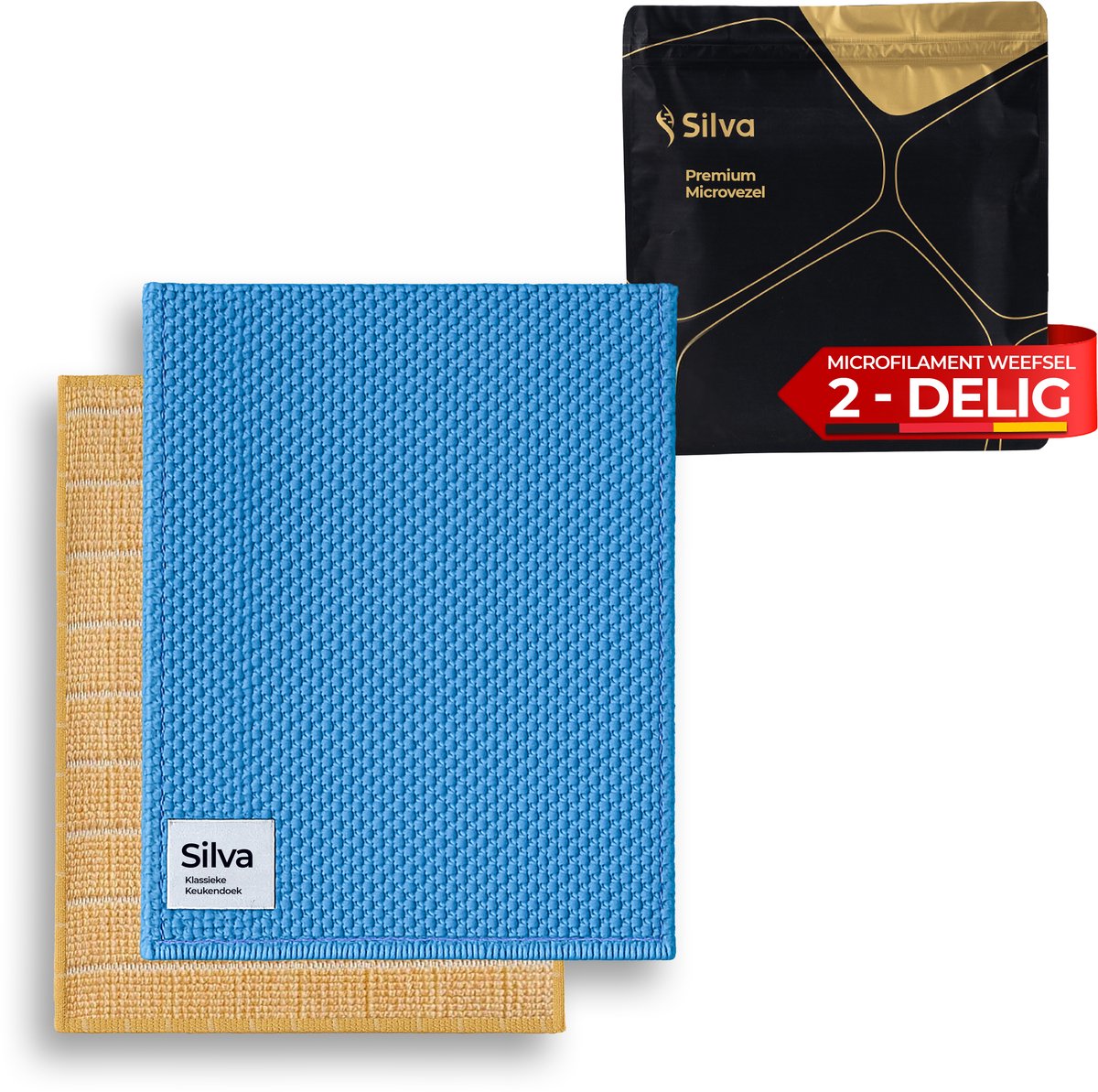 Silva Microvezel Vaatdoekjes - Schoonmaakdoekjes - Autodoek - 2 Stuks