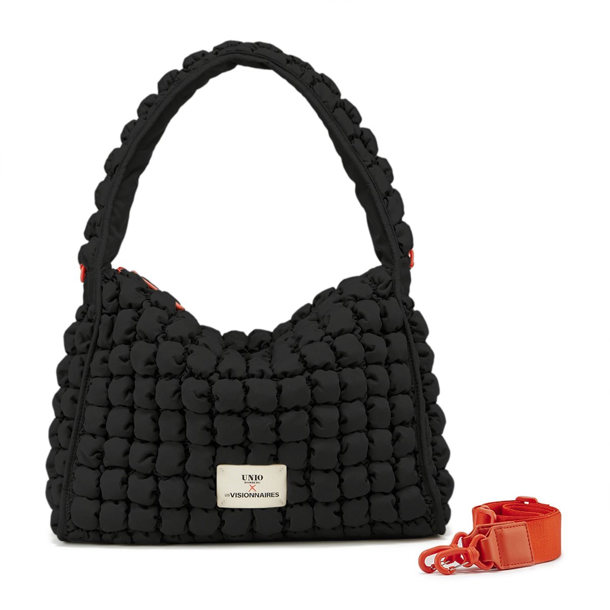 Unio Hamburg x Les Visionnaires schoudertas Bubble Unio Hobo Black zwart