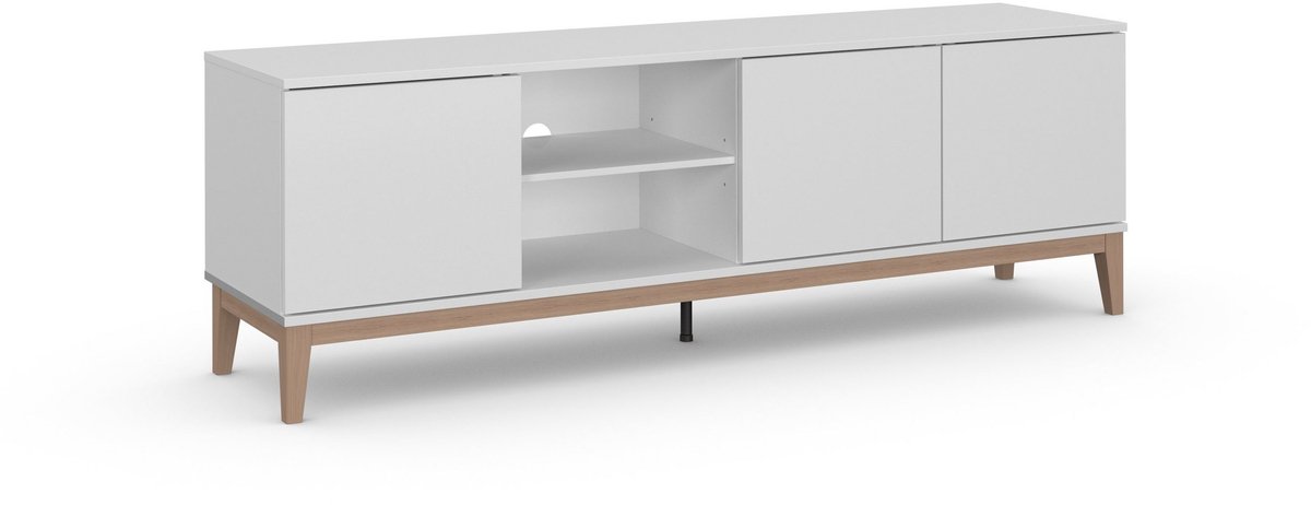 Notio Living Pelle-Tv-meubel - 3-deuren - Wit