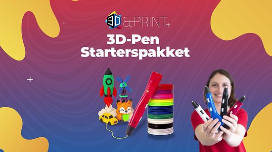 3D&Print 3D Pen Starterspakket XXL - Teken in de Lucht - 5x Sjablonen en 10x PLA Filament van 1.75 mm - Tekenset - Leren Tekenen - DIY Knutselen - Speelgoed - 3D Printer - Cadeau voor Jongens en Meisjes - 3D-Pennen Navullingen - 14+ Jaar - Rood
