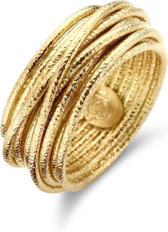 Casa Jewelry Ring Wikkel Satin 54 - Zilver - Goud Verguld