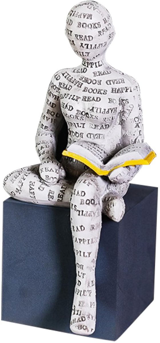 Azomor® Handgemaakte sculptuur van lezende vrouw voor stijlvolle interieurdecoratie