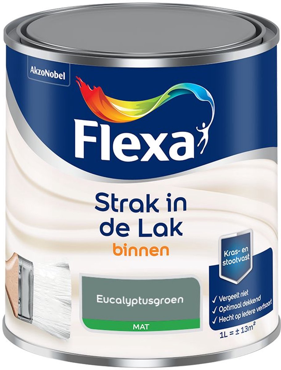 Flexa - Strak in de Lak Binnenlak Mat - Eucalyptusgroen - Strak - Mengverf - 1 L