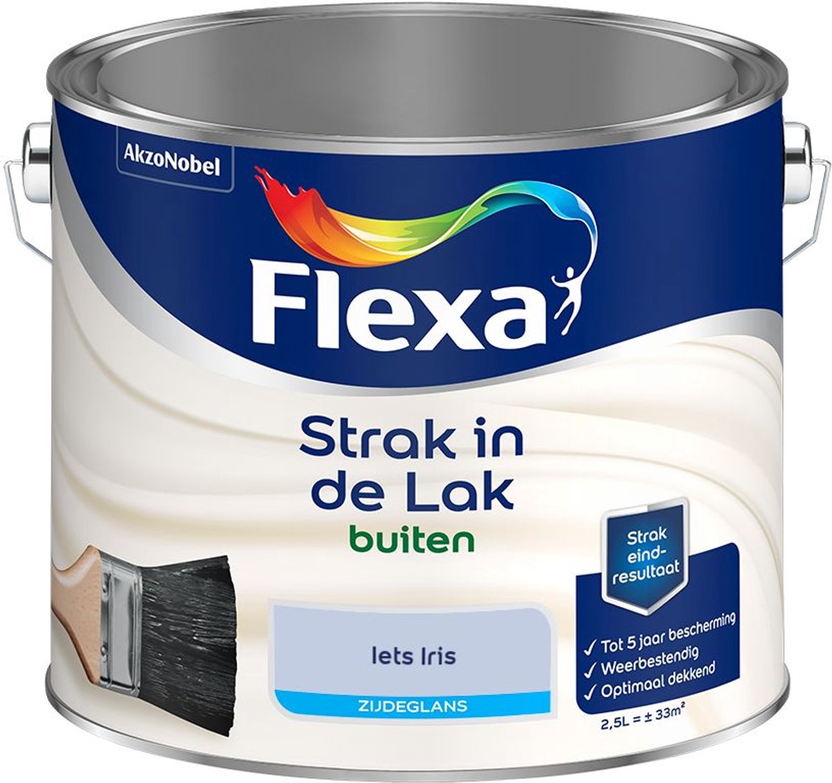 Flexa - Strak in de Lak Buitenlak Zijdeglans - Iets Iris - Mengverf - 2.5 L