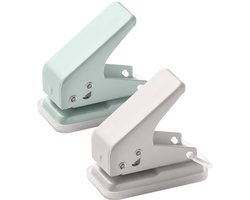 2 Pack Mini Single Hole Punch, 6 mm 1 / 4 inch cirkelgaten 10 vel Punch Capaciteit Kleine draagbare gaten Puncher voor papier Chipboard Index Cards Card Stock en Art Project (groen & Wit)