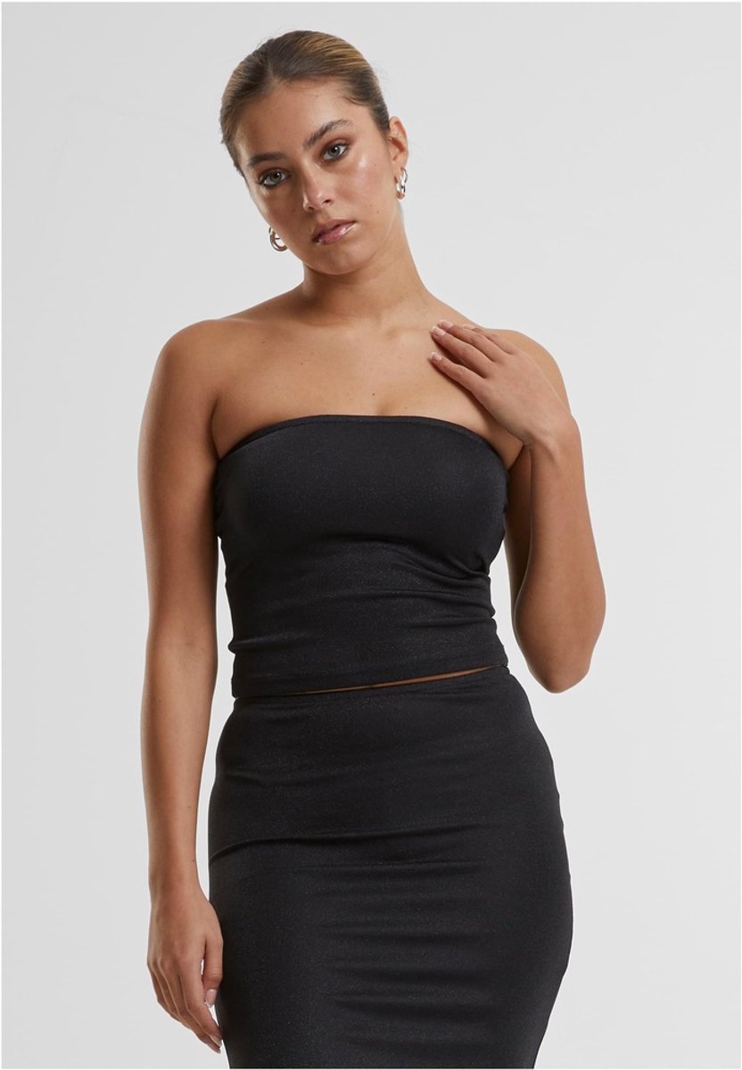 Urban Classics Glitter Bandeau top 5XL Zwart