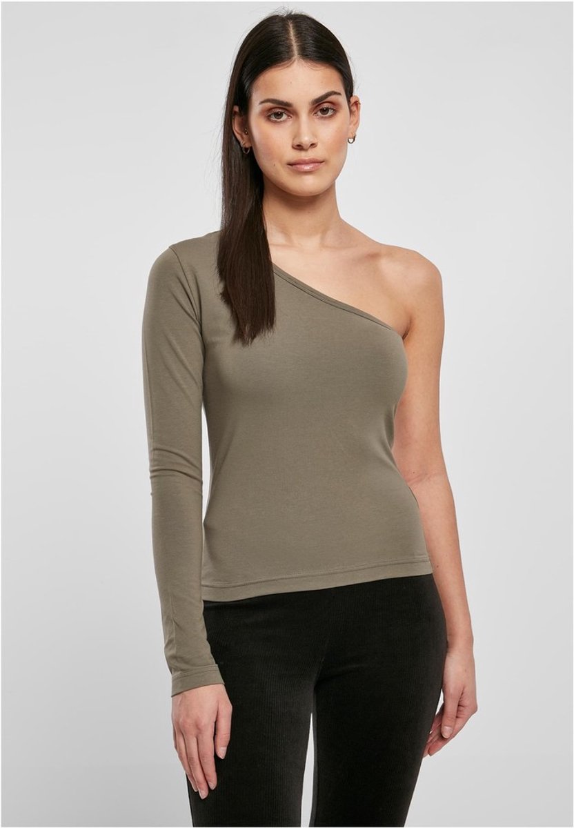Urban Classics Asymmetric Longsleeve top 4XL Olijfgroen