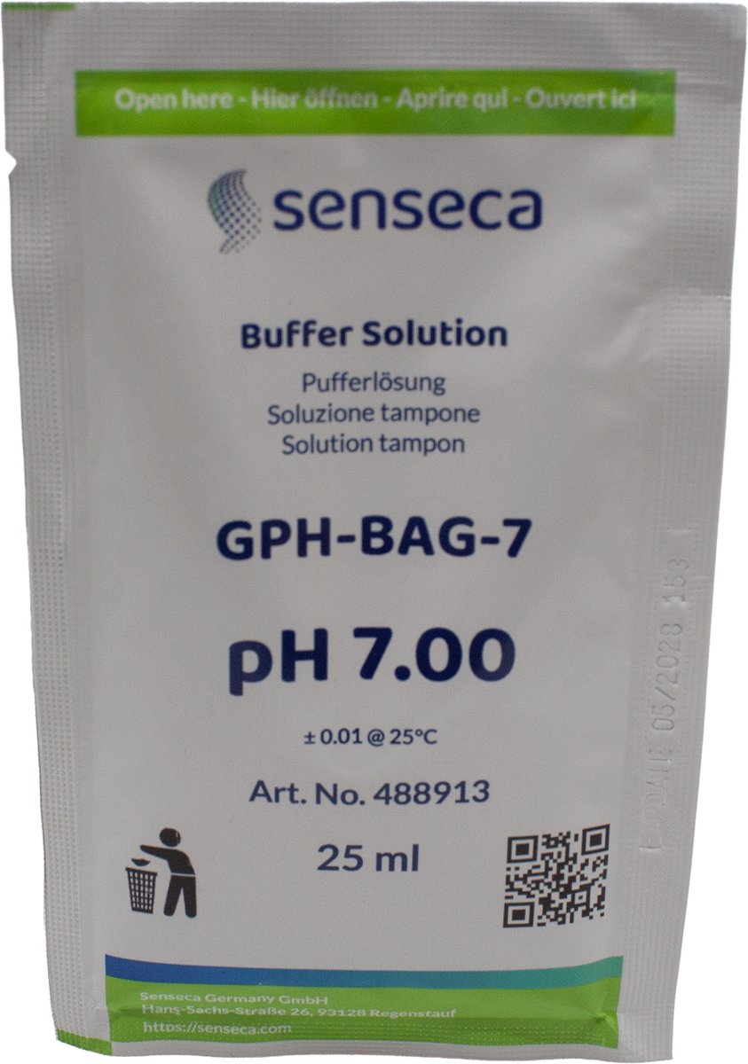 Senseca - Zakjes met pH Buffervloeistof – pH 7 – 20 stuks