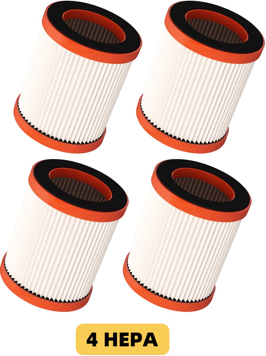 Elekiatech Steelstofzuiger HEPA Filter Accessoires - Set van 4 - alleen geschikt voor Elekiatech modellen XL-618A, XL-618Pro, SPXL01, SPXL02-1A