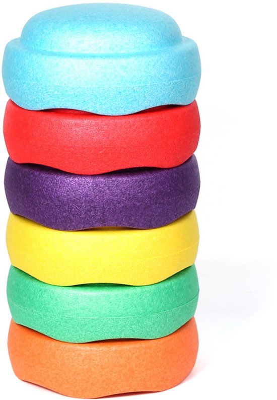 Stapelstenen - Balanceerstenen - regenboog - 6 stuks - Balans speelgoed - Rond