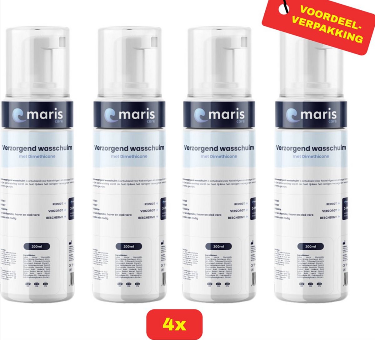 Maris Care Wasschuim (zonder gas) - 4x 200ml voordeelverpakking