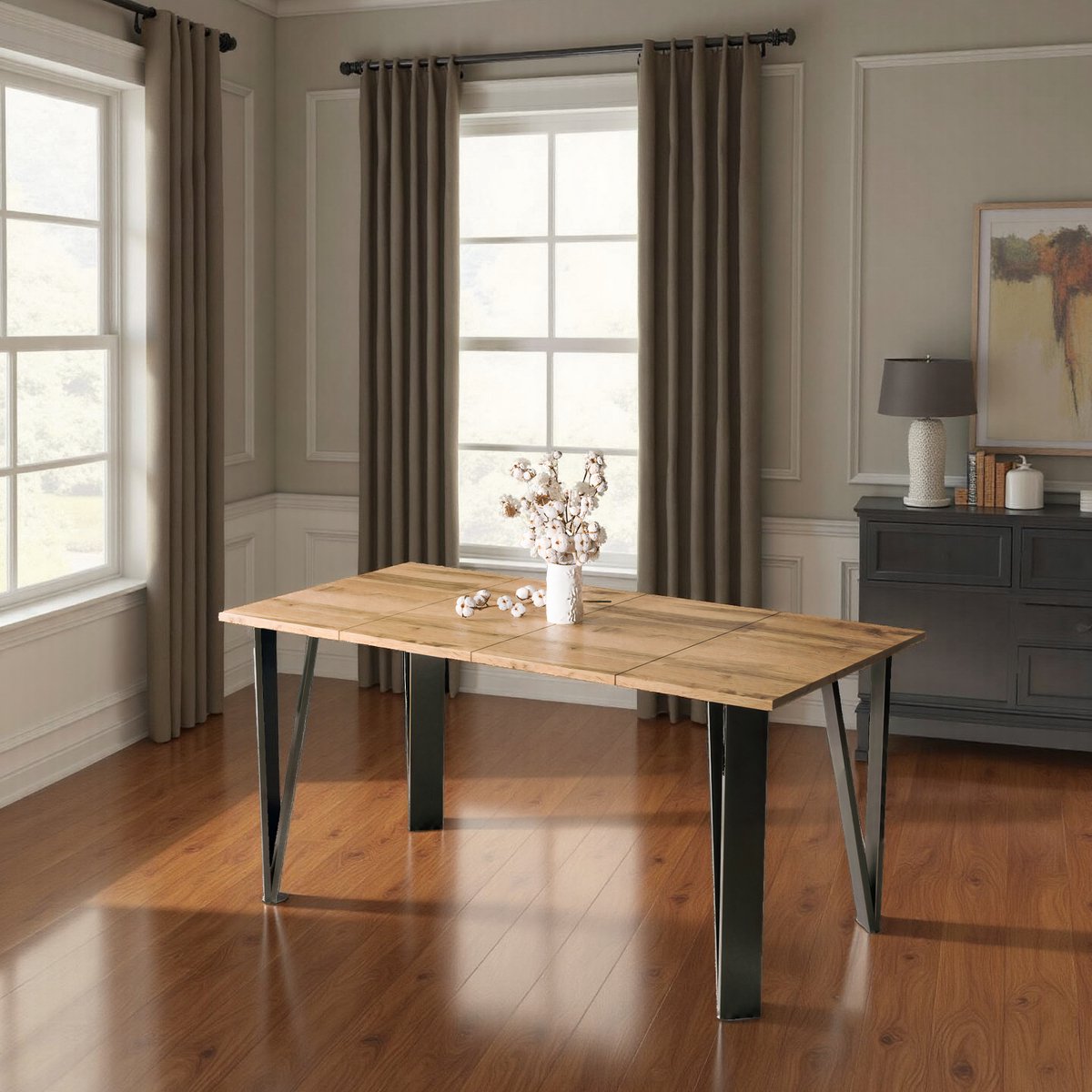 Luxuria Uitschuifbare Eettafel – Wotan Eiken – Rechthoekig – 6 Personen – Stijlvol & Duurzaam Ganeey